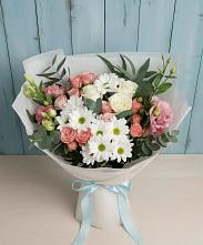 Букет цветов из:  Розы, Лизиантусы и Хризантемы в Гремячее