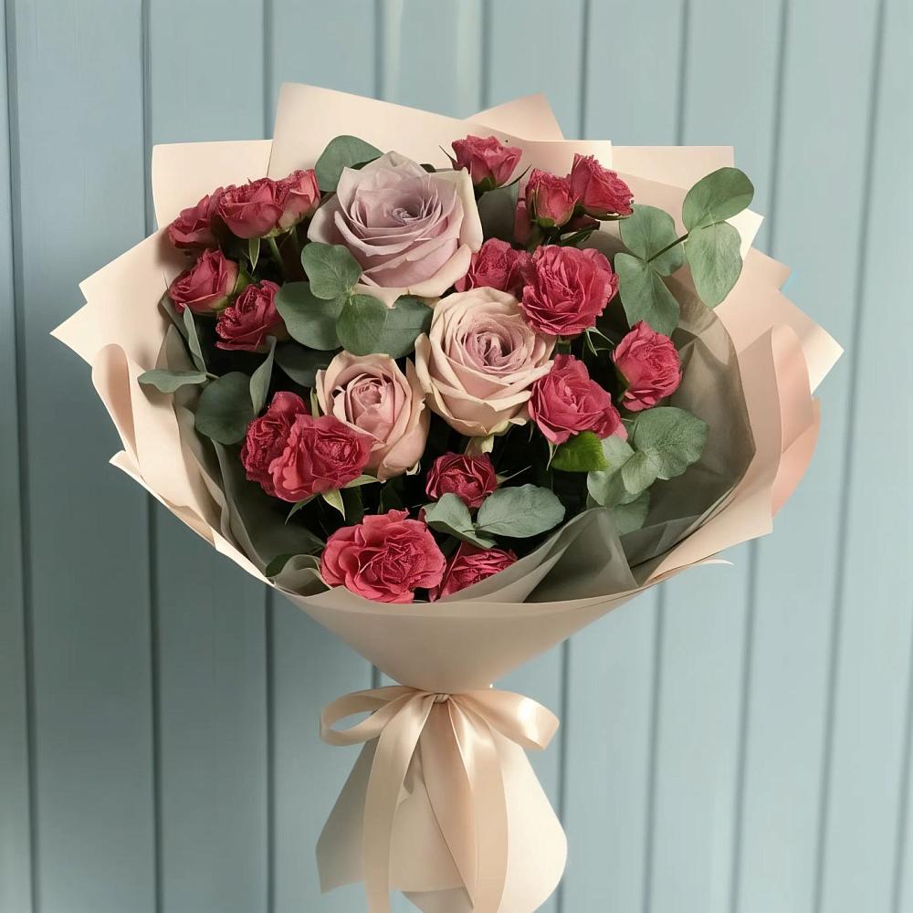 Букет цветов из: Гвоздики и Розы в Гремячее