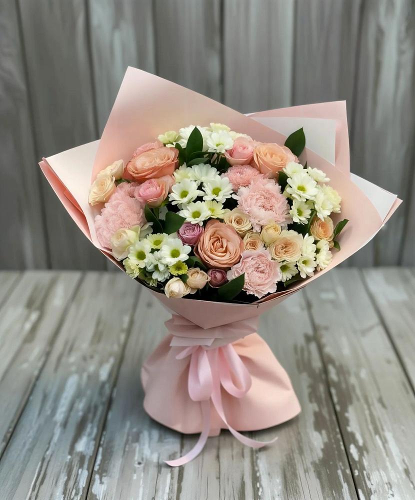 Букет цветов из: Гвоздики, Розы и Хризантемы в Гремячее