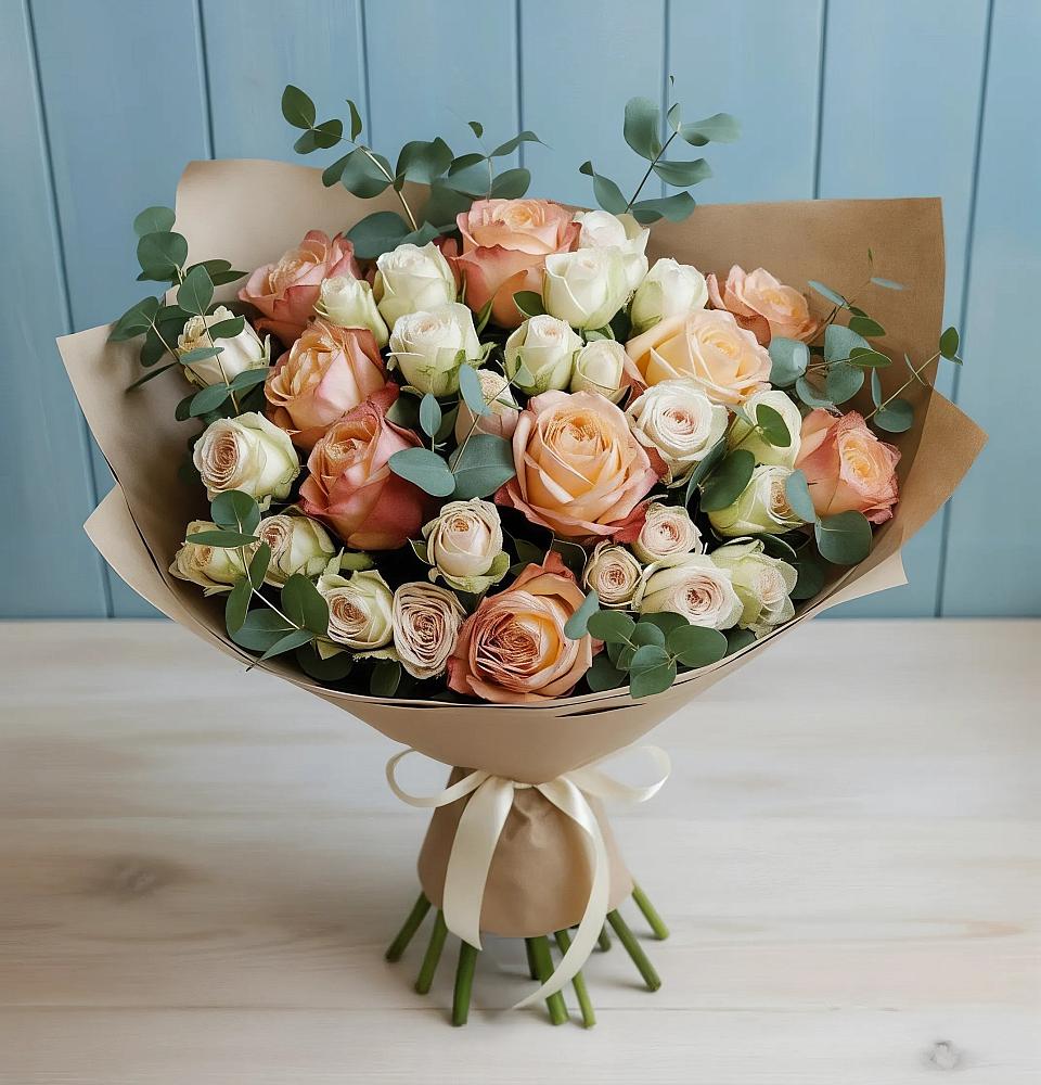 Букет цветов из: Альстромерии и Розы в Гремячее