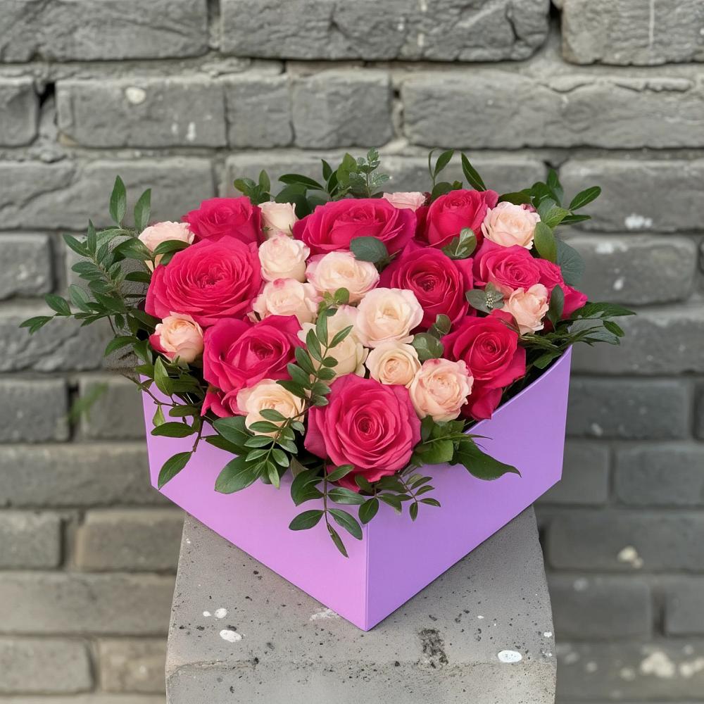 Цветочная композиция из Розы в коробке в Гремячее