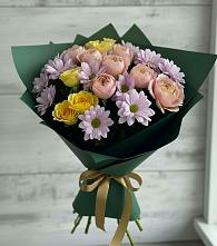 Букет цветов из:  Хризантемы и Розы в Гремячее