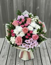 Букет цветов из:  Альстромерии, Гвоздики, Розы и Хризантемы #REPLACE_PRED# Гремячее