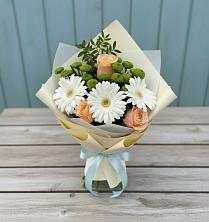 Букет цветов из:  Герберы, Розы и Хризантемы в Гремячее