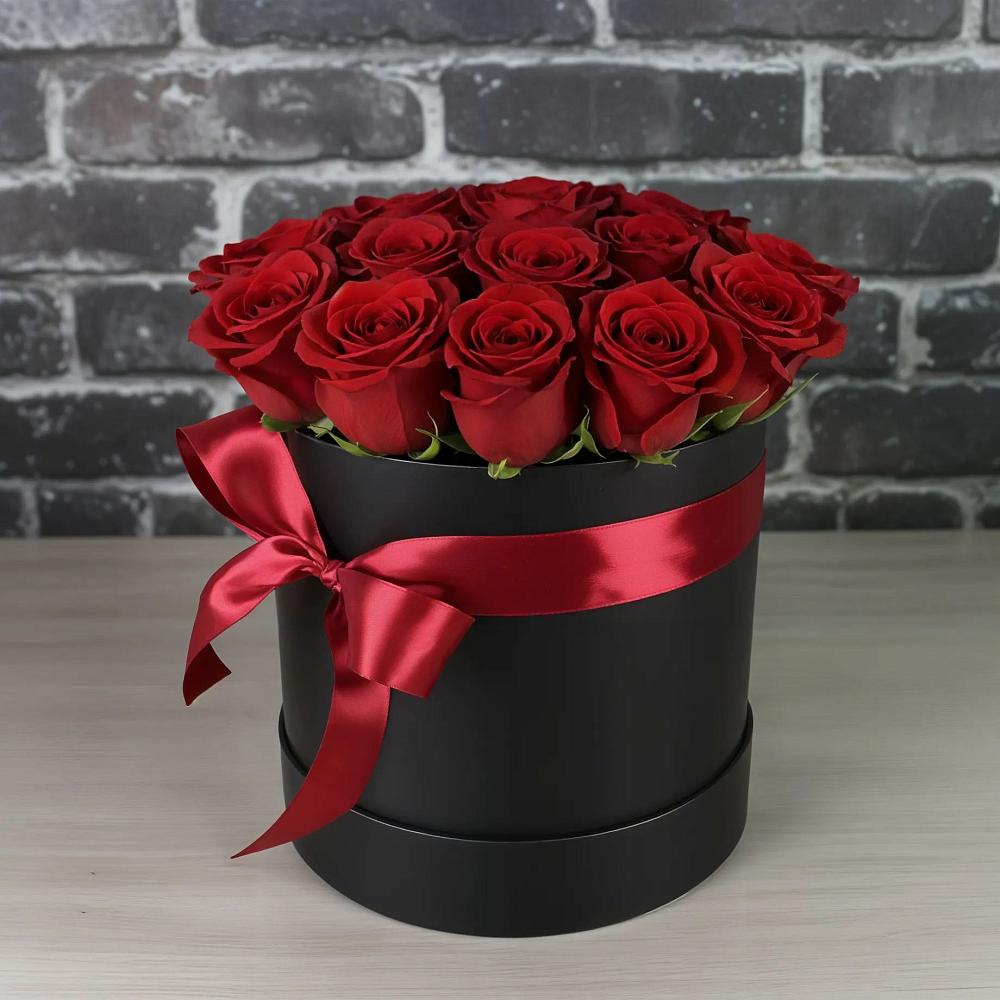 Цветочная композиция из Розы в шляпной коробке в Гремячее